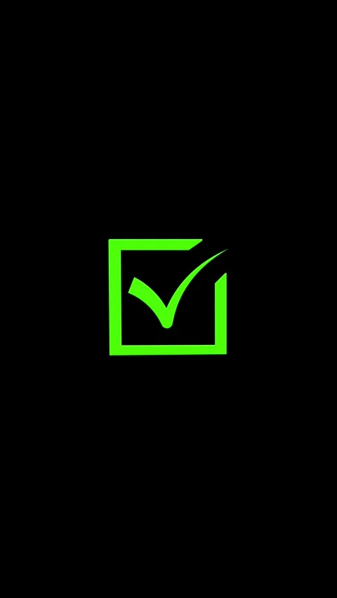 Green Check Mark Inside Square Outline checkbox confirmation button animati.. Stock Footage 345967650