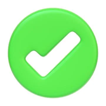 Green check mark isolated on white background Stock Illustration