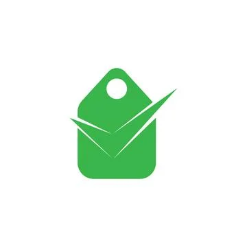 Green check mark label simple symbol icon vector Stock-Illustration