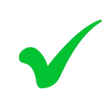 Green Check Mark Solid Line Vector Icon Stock Illustration