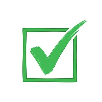 Green Check Mark in Square Box - Approved, Done, Success, Checklist イラスト素材
