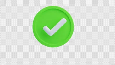 Green check mark symbol 3d animation Stock Footage 317210654