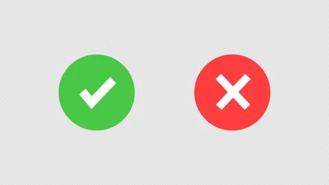 Green check mark symbol and Red Cross symbol. Stock Footage 340078747