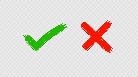 Green check mark symbol and Red Cross symbol. Stock Footage 340078832