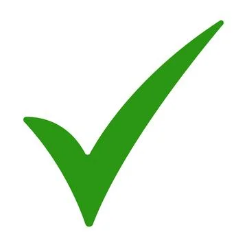 Green check mark tick icon sign Illustrazione stock