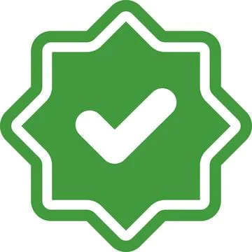 Green Check mark tick verification icon symbol vector. Certified checkmark Stock Illustration