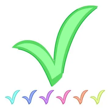 Green check mark vector cartoon graphic Illustrazione stock
