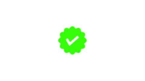 Green check mark verification badge animation isolated on white background... Stock Footage 340408316