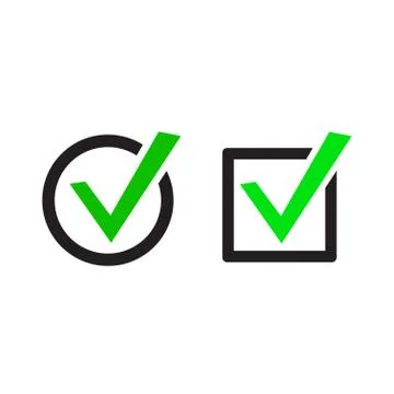 Green Check Marks Icons. Stock Illustration