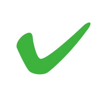 Green checkbox icon on a white background. Vector illustration. Stock Illustration