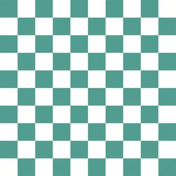 Green checkered seamless geometric pattern, square template,white backdrop Illustrazione stock
