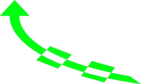 Green checkered upward arrow vector concept for financial growth Illustrazione stock