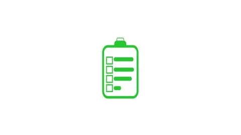 Green checklist icon on a animation white background with four empty checkb.. Stock Footage 321862786