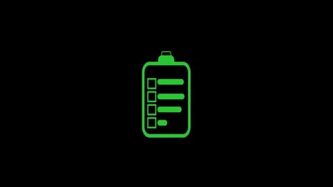Green checklist icon with four empty checkboxes and lines on a animation bl.. Stock Footage 321862785
