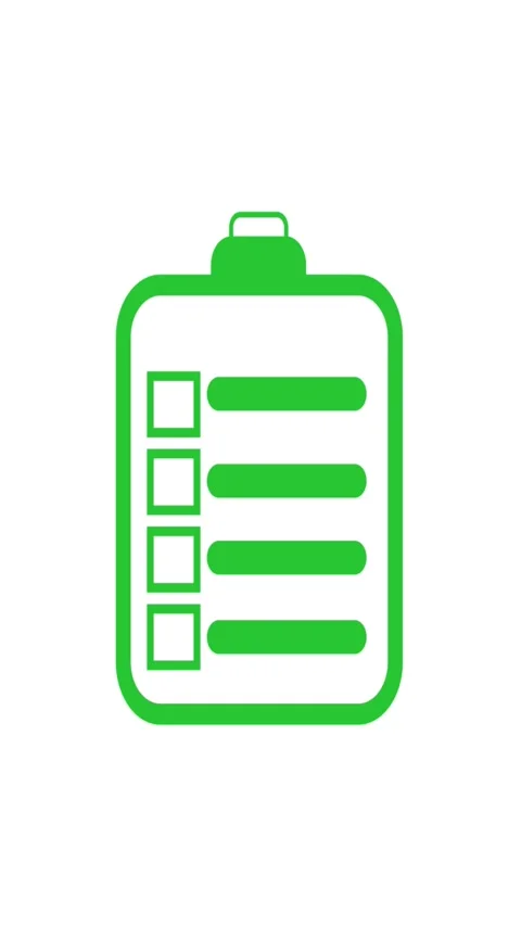 Green checklist icon on white background with checkboxes. Checklist to-do l.. Stock Footage 344844305