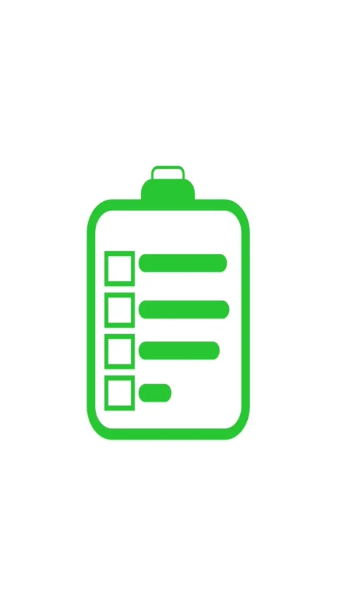 Green checklist icon on white background with checkboxes. Checklist to-do l.. Stock Footage 344844310