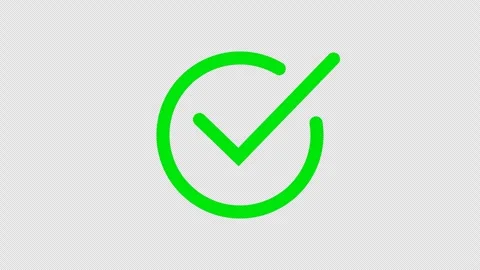 Green Checkmark Animation with Alpha Channel Background, Success Confirmati.. Stock Footage 306737579