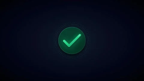 Green checkmark animation: digital success and approval for ui ux verified ti Stock Footage 337554449