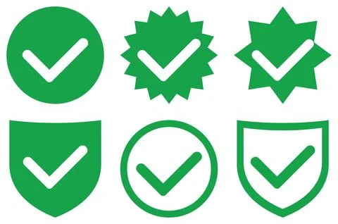 Green Checkmark Element Vector Design Collection Commercial Visual Graphic Stock Illustration
