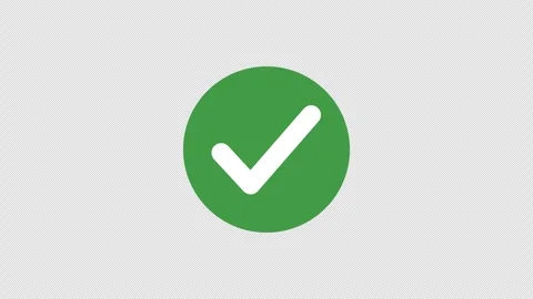Green Checkmark Icon Animation on Transparent Background with Alpha Channel Stock Footage 338167980