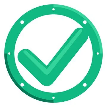 Green Checkmark Icon in Circle, Approval Symbol Vector Illustration Ilustração Stock