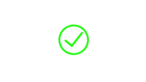 Green Checkmark Icon in Circle Stock Footage 332824466
