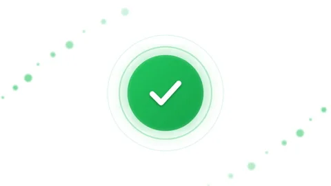 Green Checkmark Icon with Particles. Video stock 336000494