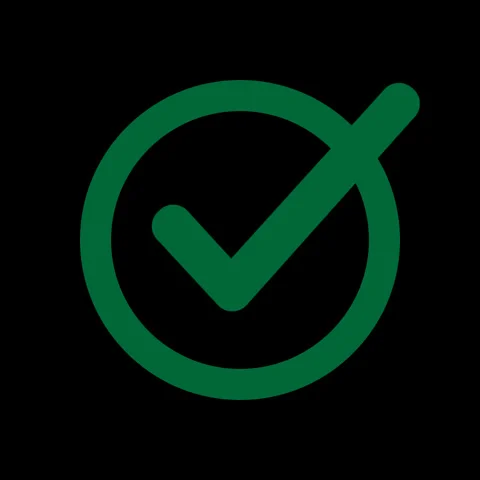 Green checkmark inside a circle icon Stock Footage 332042416