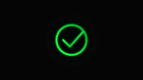 Green Checkmark Loading Animation on Black Background Video stock 343951914