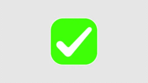 Green Checkmark in Rounded Rectangle Looping Animation Stock Footage 347428161