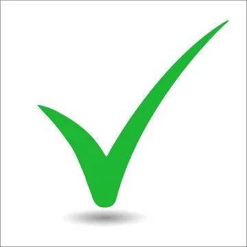 Green checkmark with a shadow icon Stock Illustration