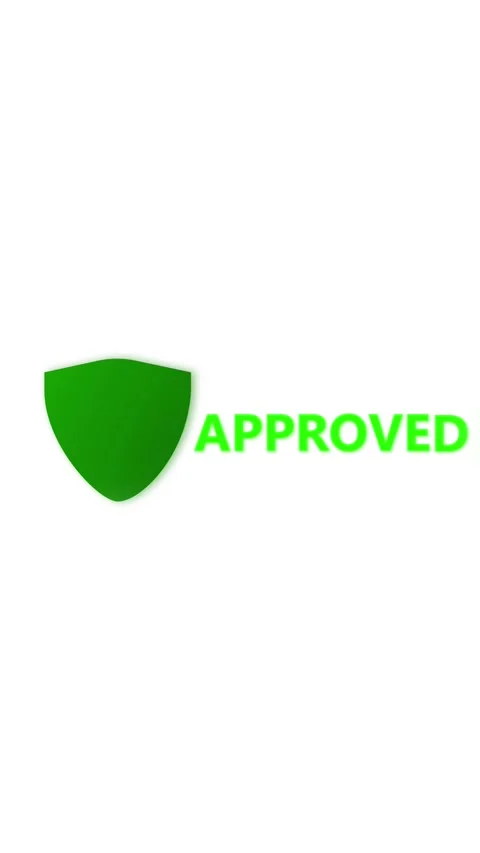 Green checkmark shield animation vertical video. Approved secure badge loop.. Stock Footage 341613290