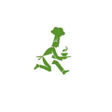 Green chef in hurry vector illustration Stock-Illustration