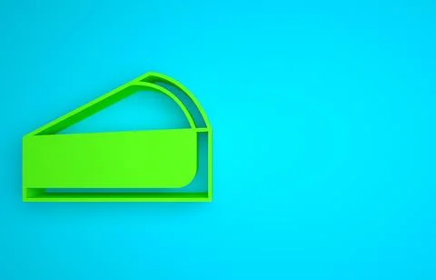 Green Cherry cheesecake slice with fruit topping icon isolated on blue Illustrazione stock