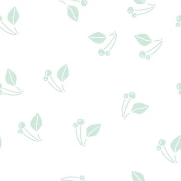Green cherry glyph seamless pattern イラスト素材