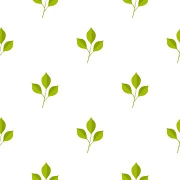 Green cherry leaves pattern seamless Stock Illustration
