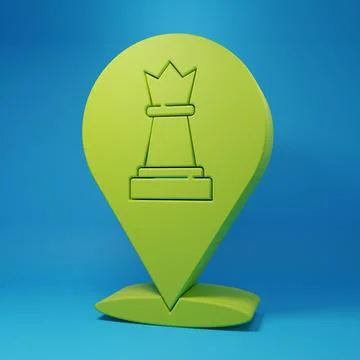 Green Chess icon isolated on blue background. Business strategy. Game, mana.. Stock Illustration