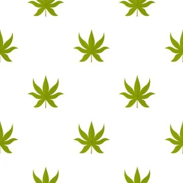 Green chestnut leaf pattern seamless Stock Illustration
