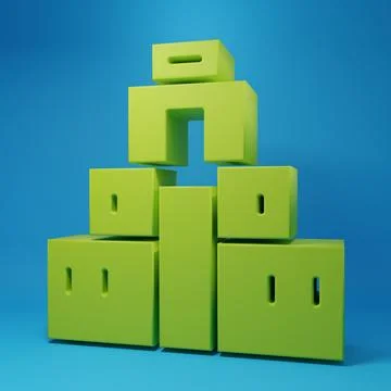 Green Chichen Itza in Mayan icon isolated on blue background. Ancient Mayan.. Ilustración de archivo