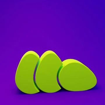 Green Chicken egg icon isolated on purple-blue background. Minimalism conce.. 库存插图