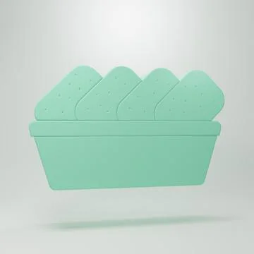 Green Chicken nuggets in box icon isolated on grey background. Minimalism c.. Stock Illustration