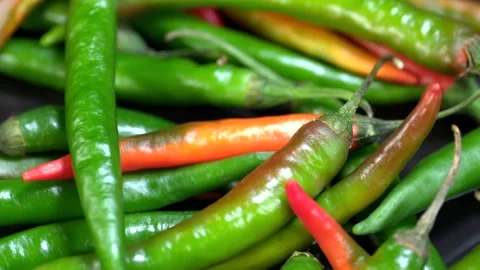 Green Chili Macro Rotation Stock Footage 134655459