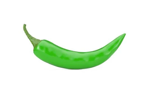 Green Chili Pepper. 3d Rendering Stock Illustration