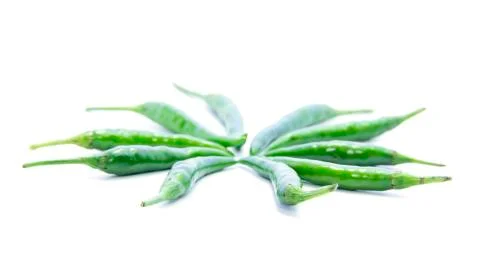 Green chili pepper explode in circle line Stock Photos