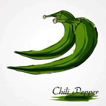 Green chili pepper Stock Illustration