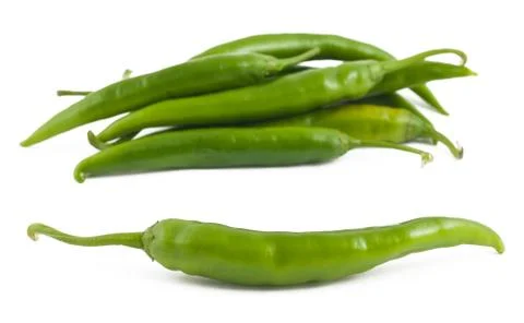 Green chili peppers Stock Photos
