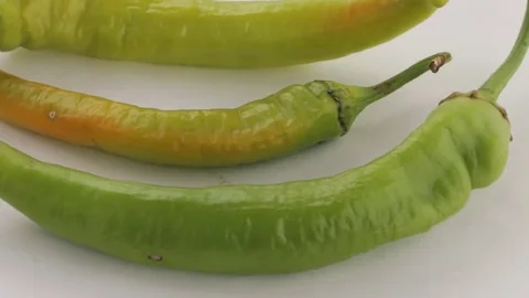 Green chili pods. Slow rotation. Stock Footage