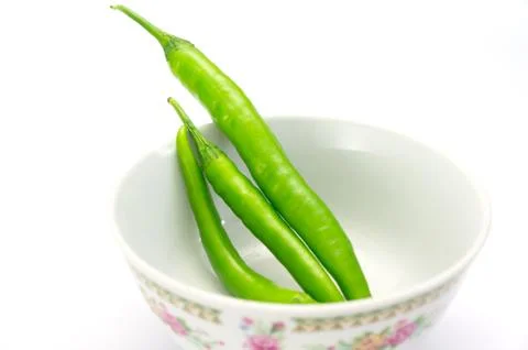 Green chilli for cook Stock Photos