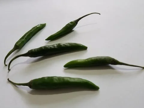 Green chilli, groene Chilli, piment vert Stock Photos