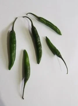 Green chilli, groene Chilli, piment vert Foto stock